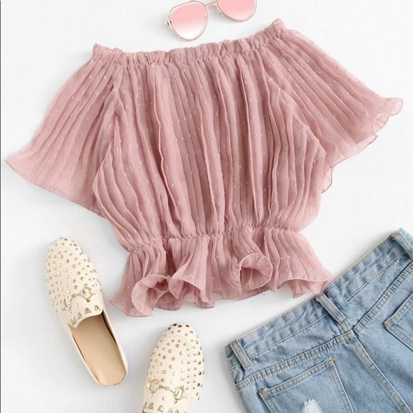 KismetsKloset Tops - Ethereal Blush Cinched Blouse